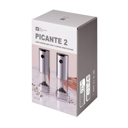 Набір млинів для солі та перцю електричний Picante2, TM TEG (срібний) Набір млинів для солі та перцю електричний Picante2, TM TEG (срібний)