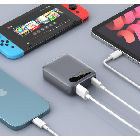 Повербанк Tipo 10000 mAh 22,5W, ТМ TEG (сірий)