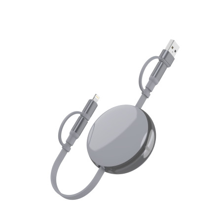 Зарядний кабель 3 в 1  Ving, ТМ TEG (сірий)