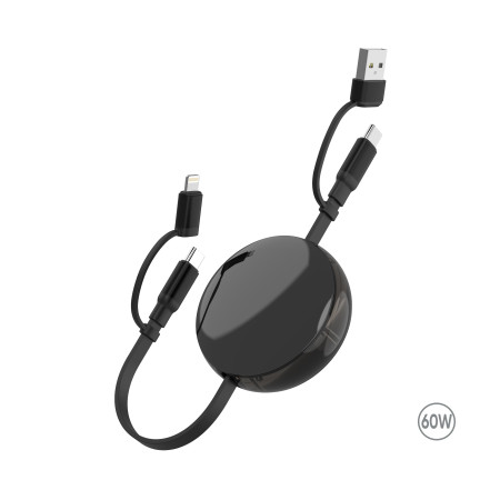 Зарядний кабель 3 в 1  Ving, ТМ TEG (чорний)