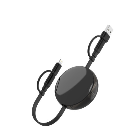 Зарядний кабель 3 в 1  Ving, ТМ TEG (чорний)