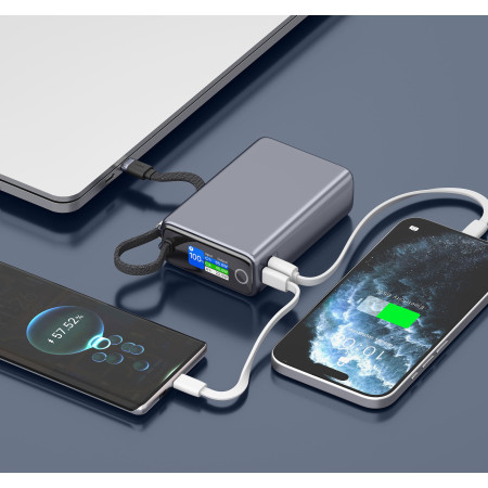 Повербанк Wally 10000 mAh 65W, ТМ TEG (сірий)