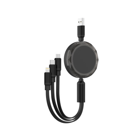 Зарядний кабель 3 в 1  Ruoki, ТМ TEG (чорний)