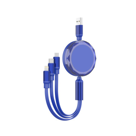 Зарядний кабель 3 в 1  Ruoki, ТМ TEG (синій)