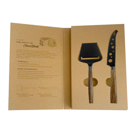 Набір ножів для сиру CheeseBreak, TM Casa Mia (натуральний (wood/black)) Набір ножів для сиру CheeseBreak, TM Casa Mia (натуральний (wood/black))