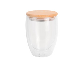 Стакан з подвійними стінками та бамбуковою кришкою Gino, TM Discover (натуральний (light wood))