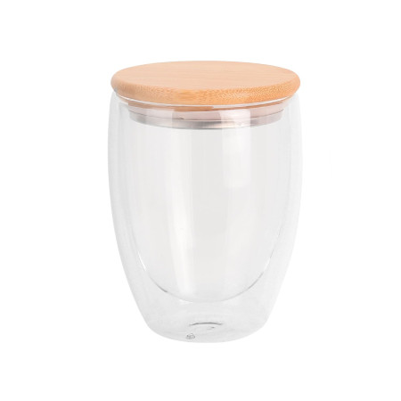 Стакан з подвійними стінками та бамбуковою кришкою Gino, TM Discover (натуральний (light wood))