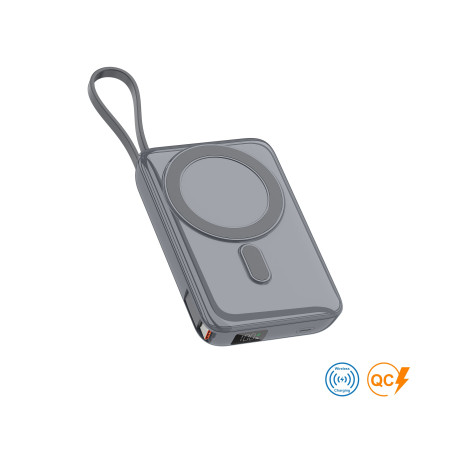 Повербанк Glam 10000 mAh 22,5W, ТМ TEG (сірий)