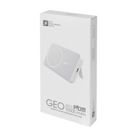 Універсальний зарядний пристрій Geo 10000 mAh, TM TEG (білий) Універсальний зарядний пристрій Geo 10000 mAh, TM TEG (білий)