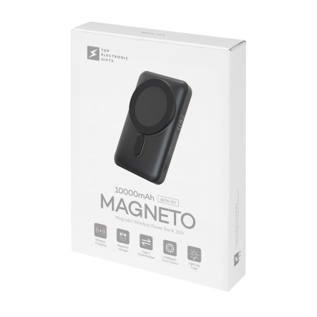 Повербанк з підсвіткою Magneto 10000 mAh, ТМ TEG (білий)