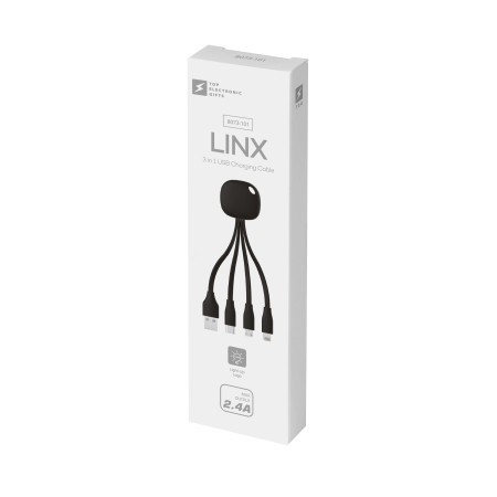 Зарядний кабель 3 в 1 з підсвідкою Linx, ТМ TEG (білий)