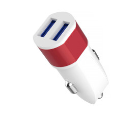 Автомобільний зарядний пристрій Duo, TM TEG (червоний)