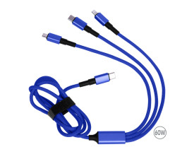 Зарядний кабель Solin Type-C 3в1 60W Зарядний кабель Solin Type-C 3в1 60W