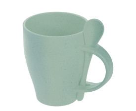 Екокружка 300 мл з ложкою Voyager бамбукова (світло-зелений)