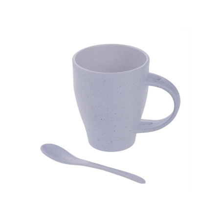 Екокружка 300 мл з ложкою Voyager бамбукова (блакитний)