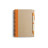 Еко-блокнот в лінію на спіралі А5 Voyager Salvatore, тверда обкладинка, з кульковою ручкою (помаранчевий)